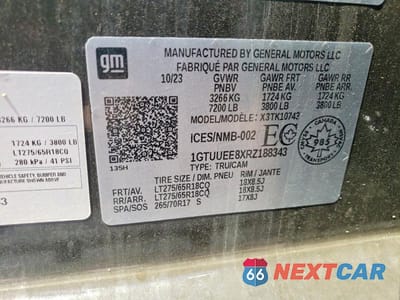 Zdjęcie 12 z 12 samochodu: 2024 GMC SIERRA 1500 VIN:1GTUUEE8XRZ188343 - miniatura