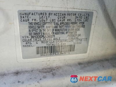 Zdjęcie 12 z 12 samochodu: 2018 NISSAN VERSA NOTE S VIN:3N1CE2CP5JL362271 - miniatura