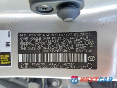Zdjęcie 13 z 13 samochodu: 2022 TOYOTA COROLLA SE VIN:JTDS4MCE2N3513817 - miniatura