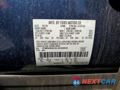 Zdjęcie 14 z 14 samochodu: 2020 FORD EXPLORER ST VIN:1FM5K8GC2LGC09830 - miniatura