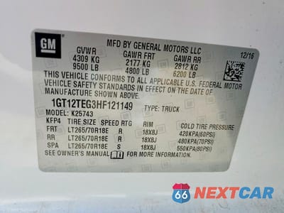 Zdjęcie 12 z 12 samochodu: 2017 GMC SIERRA K2500 SLT VIN:1GT12TEG3HF121149 - miniatura