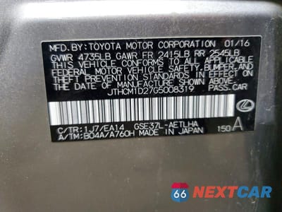 Zdjęcie 13 z 13 samochodu: 2016 LEXUS IS 300 VIN:JTHCM1D27G5008319 - miniatura