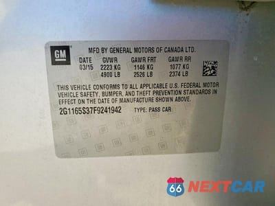 Zdjęcie 13 z 13 samochodu: 2015 CHEVROLET IMPALA LTZ VIN:2G1165S37F9241942 - miniatura