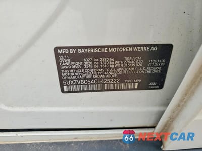 Zdjęcie 13 z 13 samochodu: 2012 BMW X5 XDRIVE50I VIN:5UXZV8C54CL425222 - miniatura