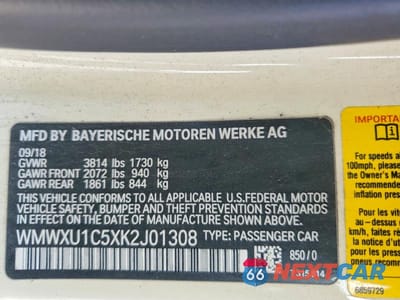 Zdjęcie 12 z 12 samochodu: 2019 MINI COOPER VIN:WMWXU1C5XK2J01308 - miniatura