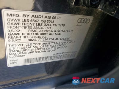 Zdjęcie 12 z 12 samochodu: 2019 AUDI Q7 PRESTIGE VIN:WA1VAAF75KD009425 - miniatura