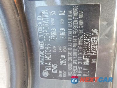 Zdjęcie 12 z 12 samochodu: 2005 KIA SPECTRA VIN:KNAFE122355204590 - miniatura