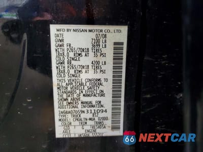 Zdjęcie 12 z 12 samochodu: 2009 NISS TITAN VIN:1N6BA07D59N311094 - miniatura