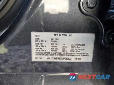 Zdjęcie 12 z 12 samochodu: 2024 TESLA MODEL Y VIN:7SAYGDED0RF083822 - miniatura