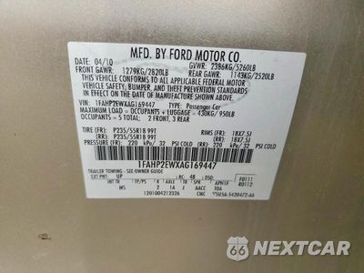 Zdjęcie 12 z 12 samochodu: 2010 FORD TAURUS SEL VIN:1FAHP2EWXAG169447 - miniatura