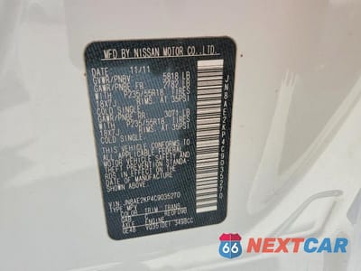 Zdjęcie 13 z 13 samochodu: 2012 NISSAN QUEST 3.5 S VIN:JN8AE2KP4C9035270 - miniatura