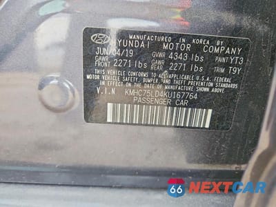 Zdjęcie 12 z 12 samochodu: 2019 HYUNDAI IONIQ LIMITED VIN:KMHC75LD4KU167764 - miniatura