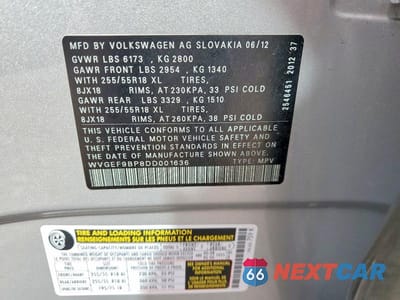 Zdjęcie 13 z 13 samochodu: 2013 VOLKSWAGEN TOUAREG V6 VIN:WVGEF9BP8DD001636 - miniatura
