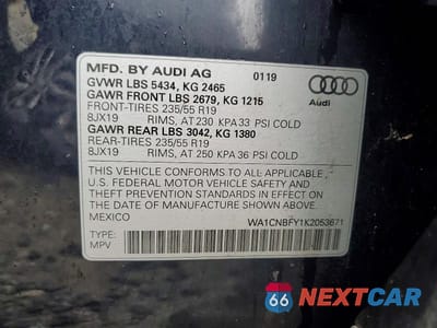 Zdjęcie 13 z 13 samochodu: 2019 AUDI Q5 PRESTIGE VIN:WA1CNBFY1K2053671 - miniatura