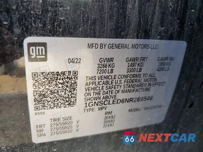 Zdjęcie 13 z 13 samochodu: 2022 CHEVROLET TAHOE C1500 VIN:1GNSCLED6NR269546 - miniatura