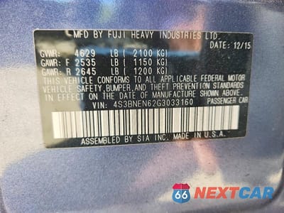 Zdjęcie 12 z 12 samochodu: 2016 SUBARU LEGACY 3.6R LIMITED VIN:4S3BNEN62G3033160 - miniatura