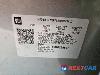 Zdjęcie 13 z 13 samochodu: 2024 CHEV MALIBU LS VIN:1G1ZC5ST5RF225567 - miniatura