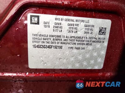 Zdjęcie 13 z 13 samochodu: 2016 BUICK LACROSSE VIN:1G4GC5G34GF192190 - miniatura