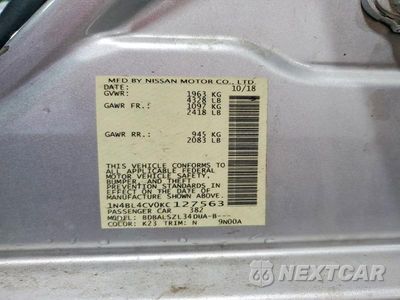 Zdjęcie 12 z 12 samochodu: 2019 NISSAN ALTIMA SR VIN:1N4BL4CV0KC127563 - miniatura