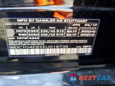 Zdjęcie 12 z 12 samochodu: 2019 MERCEDES-BENZ GLA 250 VIN:WDCTG4EB9KU018738 - miniatura