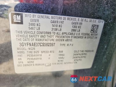 Zdjęcie 13 z 13 samochodu: 2012 CADILLAC SRX LUXURY COLLECTION VIN:3GYFNAE37CS582397 - miniatura