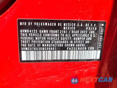 Zdjęcie 12 z 12 samochodu: 2019 VOLKSWAGEN JETTA S VIN:3VWC57BU3KM206661 - miniatura