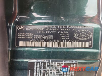 Zdjęcie 12 z 12 samochodu: 1999 BMW 328 IC VIN:WBABK7335XET67567 - miniatura