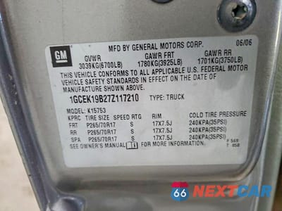 Zdjęcie 12 z 12 samochodu: 2007 CHEVROLET SILVERADO K1500 CLASSIC VIN:1GCEK19B27Z117210 - miniatura