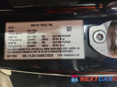 Zdjęcie 12 z 12 samochodu: 2022 TESLA MODEL 3 VIN:5YJ3E1EA6NF370559 - miniatura