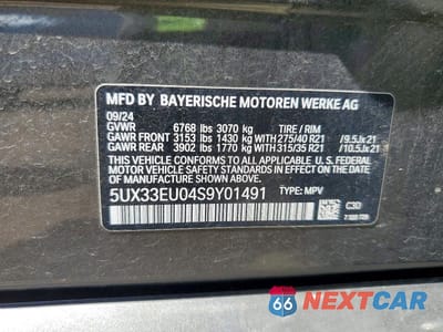 Zdjęcie 13 z 13 samochodu: 2025 BMW X5 M60I VIN:5UX33EU04S9Y01491 - miniatura