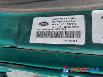 Zdjęcie 10 z 10 samochodu: 2015 MACK CXU612 SEMI TRUCK VIN:1M1AW01X2FM007130 - miniatura