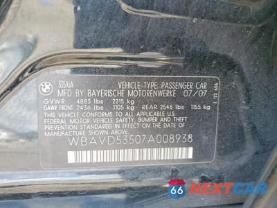 Zdjęcie 12 z 12 samochodu: 2007 BMW 335 XI VIN:WBAVD53507A008938 - miniatura