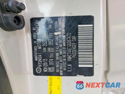 Zdjęcie 12 z 12 samochodu: 2016 HYUNDAI ACCENT SE VIN:KMHCT4AE1GU067470 - miniatura