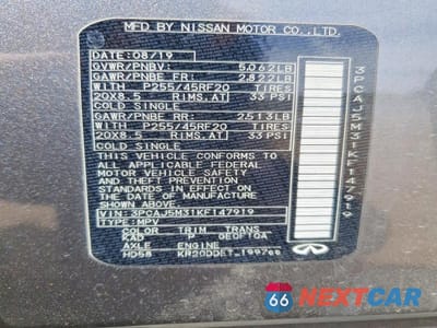 Zdjęcie 12 z 12 samochodu: 2019 INFINITI QX50 ESSENTIAL VIN:3PCAJ5M31KF147919 - miniatura