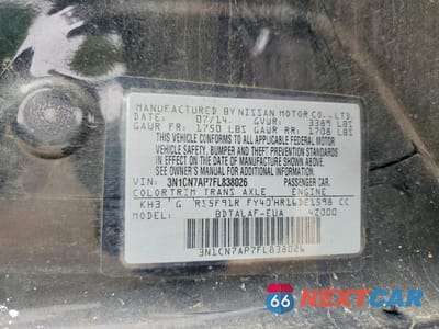 Zdjęcie 12 z 12 samochodu: 2015 NISSAN VERSA 1.6 S VIN:3N1CN7AP7FL838026 - miniatura