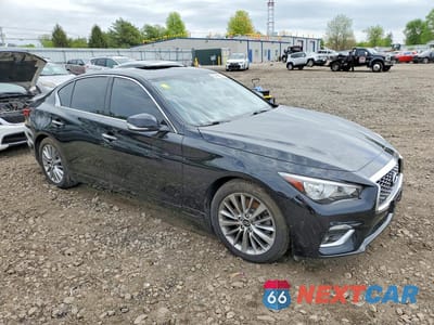 Czwarte zdjęcie samochodu z boku: 2019 INFINITI Q50 3.0T LUXE VIN:JN1EV7AR0KM594181 - miniatura