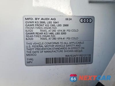 Zdjęcie 14 z 14 samochodu: 2024 AUDI Q5 E PREMIUM PLUS 55 VIN:WA1E2AFY1R2131128 - miniatura