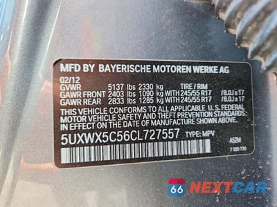 Zdjęcie 14 z 14 samochodu: 2012 BMW X3 XDRIVE28I VIN:5UXWX5C56CL727557 - miniatura