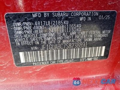 Zdjęcie 12 z 12 samochodu: 2025 SUBARU IMPREZA VIN:JF1GUABC7S8238891 - miniatura