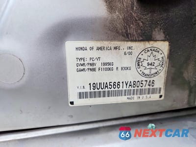 Zdjęcie 12 z 12 samochodu: 2000 ACURA 3.2TL VIN:19UUA5661YA805746 - miniatura