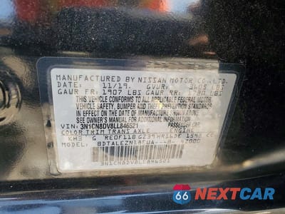 Zdjęcie 13 z 13 samochodu: 2020 NISSAN VERSA S VIN:3N1CN8DV8LL846521 - miniatura