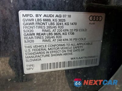 Zdjęcie 14 z 14 samochodu: 2018 AUDI Q7 PREMIUM PLUS VIN:WA1LAAF76JD054511 - miniatura