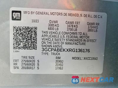 Zdjęcie 13 z 13 samochodu: 2024 CHEVROLET SILVERADO C1500 CUSTOM VIN:3GCPABEKXRG136176 - miniatura