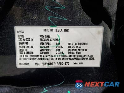 Zdjęcie 13 z 13 samochodu: 2024 TESLA MODEL Y VIN:7SAYGDEF1RF094572 - miniatura