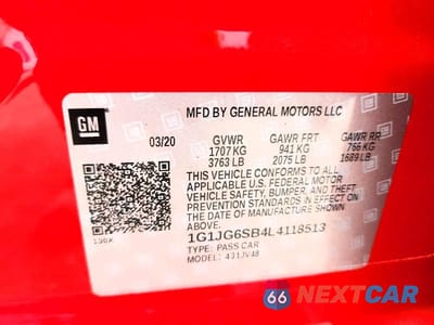 Zdjęcie 12 z 12 samochodu: 2020 CHEVROLET SONIC VIN:1G1JG6SB4L4118513 - miniatura
