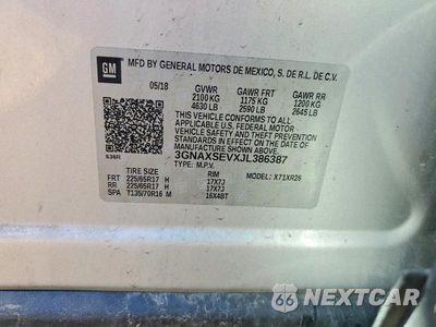 Zdjęcie 12 z 12 samochodu: 2018 CHEVROLET EQUINOX LT VIN:3GNAXSEVXJL386387 - miniatura