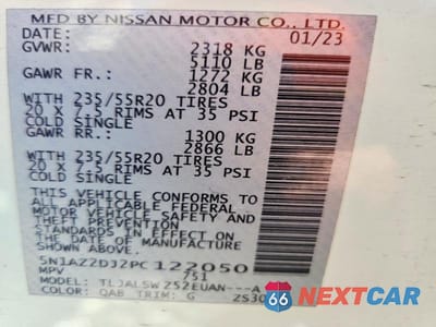 Zdjęcie 13 z 13 samochodu: 2023 NISSAN MURANO PLATINUM VIN:5N1AZ2DJ2PC122050 - miniatura