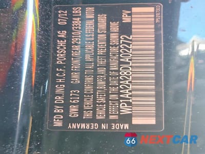 Zdjęcie 13 z 13 samochodu: 2013 PORSCHE CAYENNE VIN:WP1AA2A28DLA02272 - miniatura