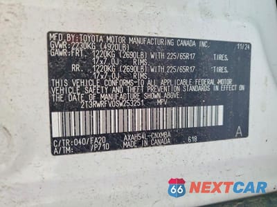 Zdjęcie 13 z 13 samochodu: 2025 TOYOTA RAV4 HYBRID XLE VIN:2T3RWRFV0SW253251 - miniatura