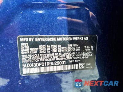 Zdjęcie 13 z 13 samochodu: 2024 BMW X3 SDRIVE30I VIN:5UX43DP01R9U29001 - miniatura
